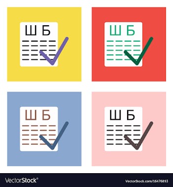 Flat icon design collection eye test with check vector image