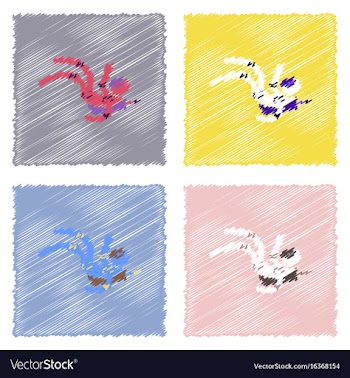Flat icon design collection falling astronaut in vector image