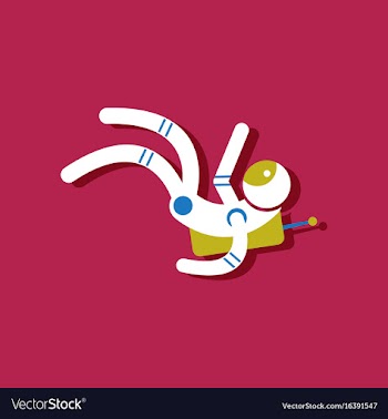Flat icon design collection falling astronaut in vector image