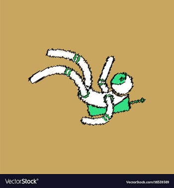 Flat icon design collection falling astronaut in vector image