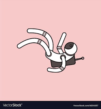 Flat icon design collection falling astronaut vector image