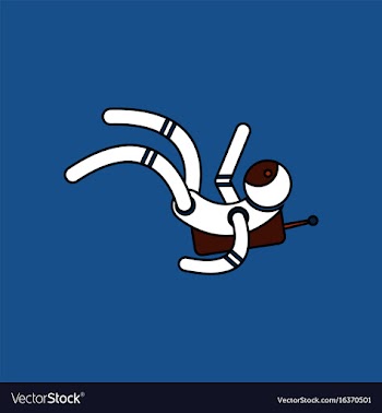 Flat icon design collection falling astronaut vector image