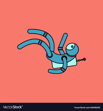 Flat icon design collection falling astronaut vector image