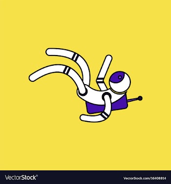 Flat icon design collection falling astronaut vector image