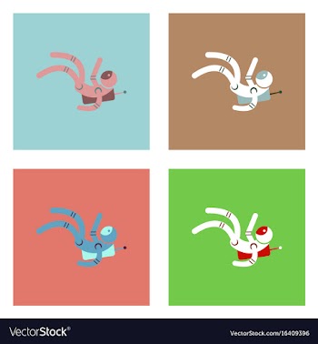 Flat icon design collection falling astronaut vector image