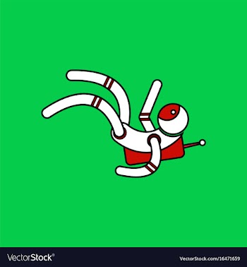 Flat icon design collection falling astronaut vector image