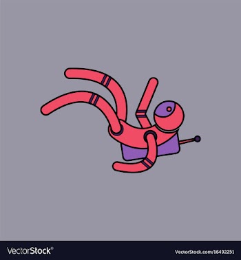 Flat icon design collection falling astronaut vector image