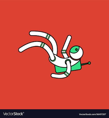 Flat icon design collection falling astronaut vector image
