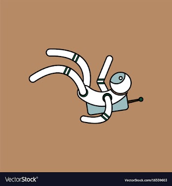Flat icon design collection falling astronaut vector image