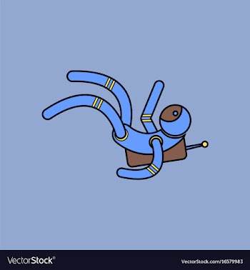 Flat icon design collection falling astronaut vector image