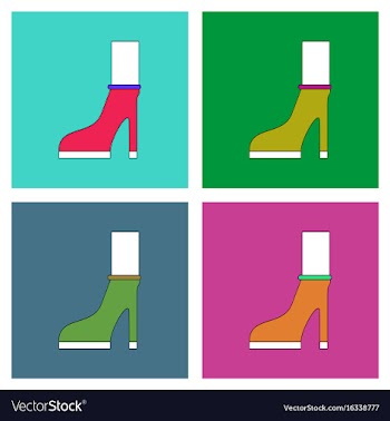 Flat icon design collection female heel silhouette vector image