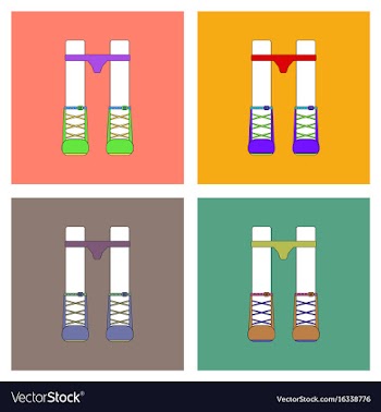 Flat icon design collection female thong on legs vector image