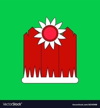 Flat icon design collection fence and sunflowers vector image