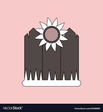 Flat icon design collection fence and sunflowers vector image