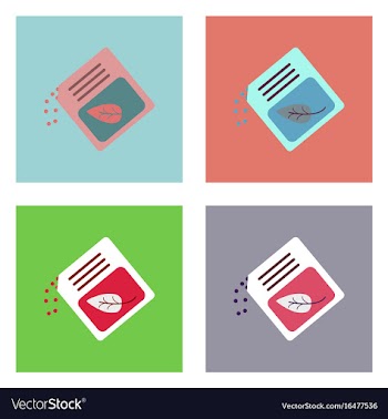 Flat icon design collection fertilizer package vector image