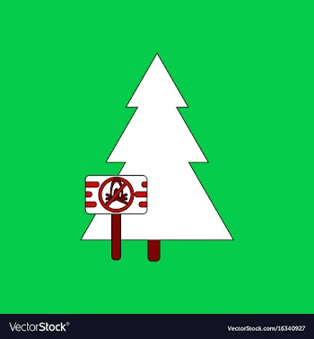 Flat icon design collection fir-tree with plaque vector image