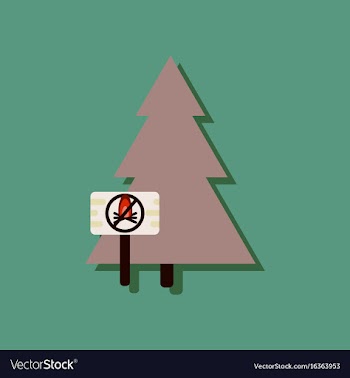 Flat icon design collection fir-tree with plaque vector image