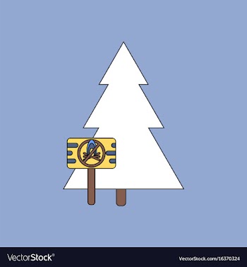 Flat icon design collection fir-tree with plaque vector image