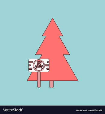 Flat icon design collection fir-tree with plaque vector image