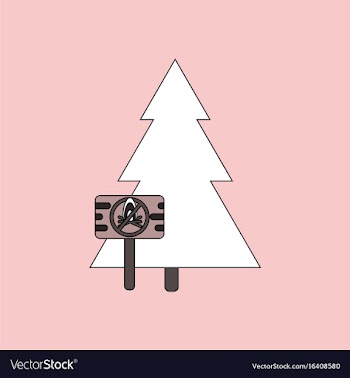 Flat icon design collection fir-tree with plaque vector image