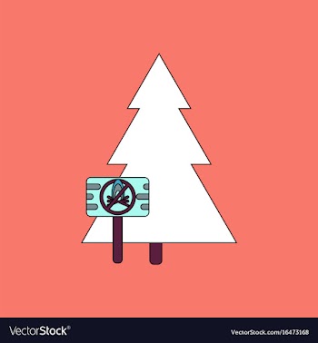 Flat icon design collection fir-tree with plaque vector image