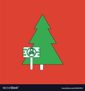 Flat icon design collection fir-tree with plaque vector image
