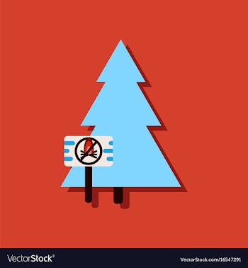 Flat icon design collection fir-tree with plaque vector image