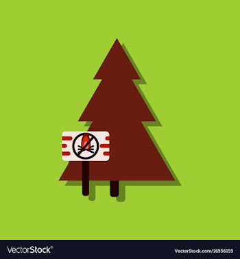 Flat icon design collection fir-tree with plaque vector image