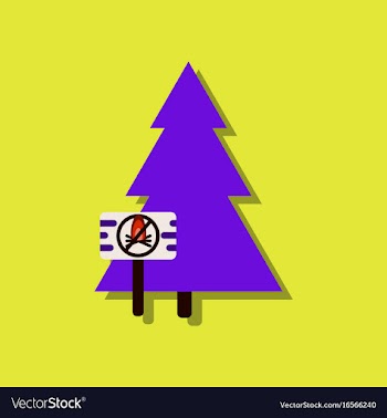Flat icon design collection fir-tree with plaque vector image