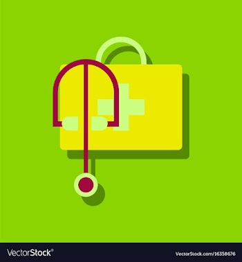 Flat icon design collection first aid bag in vector image