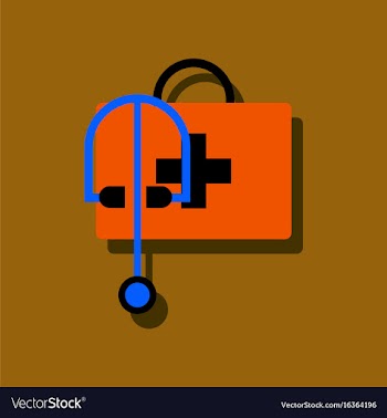 Flat icon design collection first aid bag in vector image