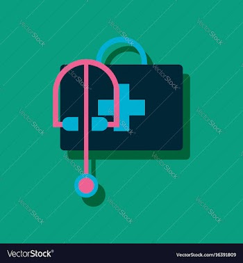 Flat icon design collection first aid bag in vector image