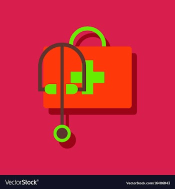 Flat icon design collection first aid bag in vector image