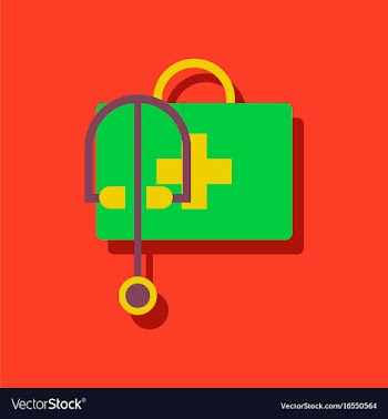 Flat icon design collection first aid bag in vector image