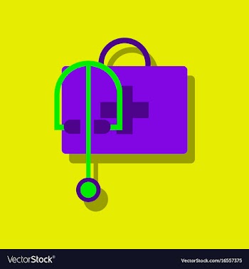 Flat icon design collection first aid bag in vector image