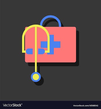 Flat icon design collection first aid bag in vector image