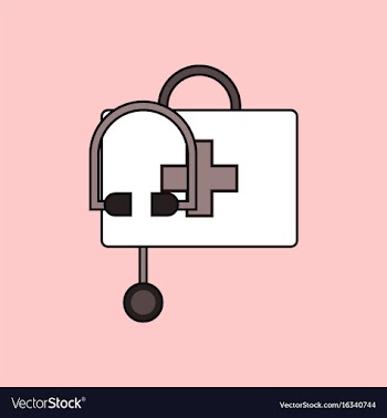Flat icon design collection first aid bag vector image
