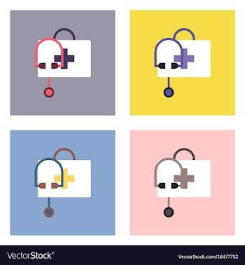 Flat icon design collection first aid bag vector image