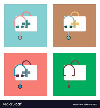 Flat icon design collection first aid bag vector image