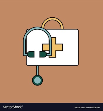 Flat icon design collection first aid bag vector image