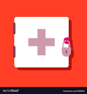Flat icon design collection first aid kit on the vector image