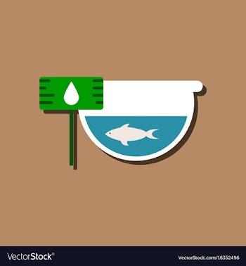Flat icon design collection fish in an aquarium vector image