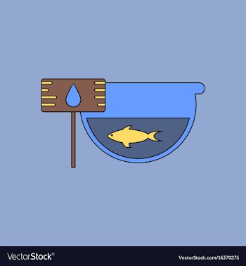 Flat icon design collection fish in an aquarium vector image