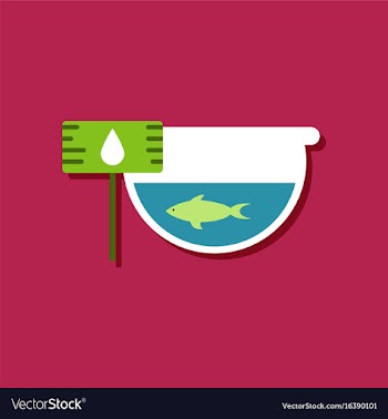 Flat icon design collection fish in an aquarium vector image
