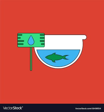 Flat icon design collection fish in an aquarium vector image