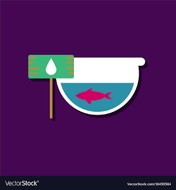Flat icon design collection fish in an aquarium vector image