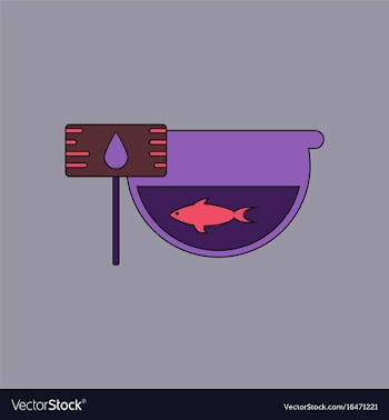Flat icon design collection fish in an aquarium vector image