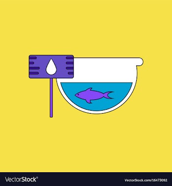 Flat icon design collection fish in an aquarium vector image