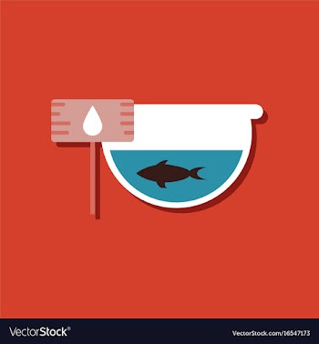 Flat icon design collection fish in an aquarium vector image