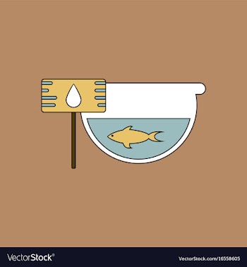 Flat icon design collection fish in an aquarium vector image